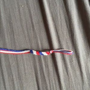 Red white and blue handmade bracelet